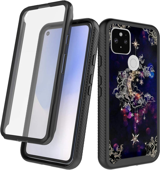 Google Pixel 4A with 5G Case with Built-In Screen Protector, Rosebono Hybrid Graphic Design Pattern Hard Back Pannel Cover 360 Protection Case for Google Pixel 4A with 5G (Wiccan)  Rosebono Fashion   