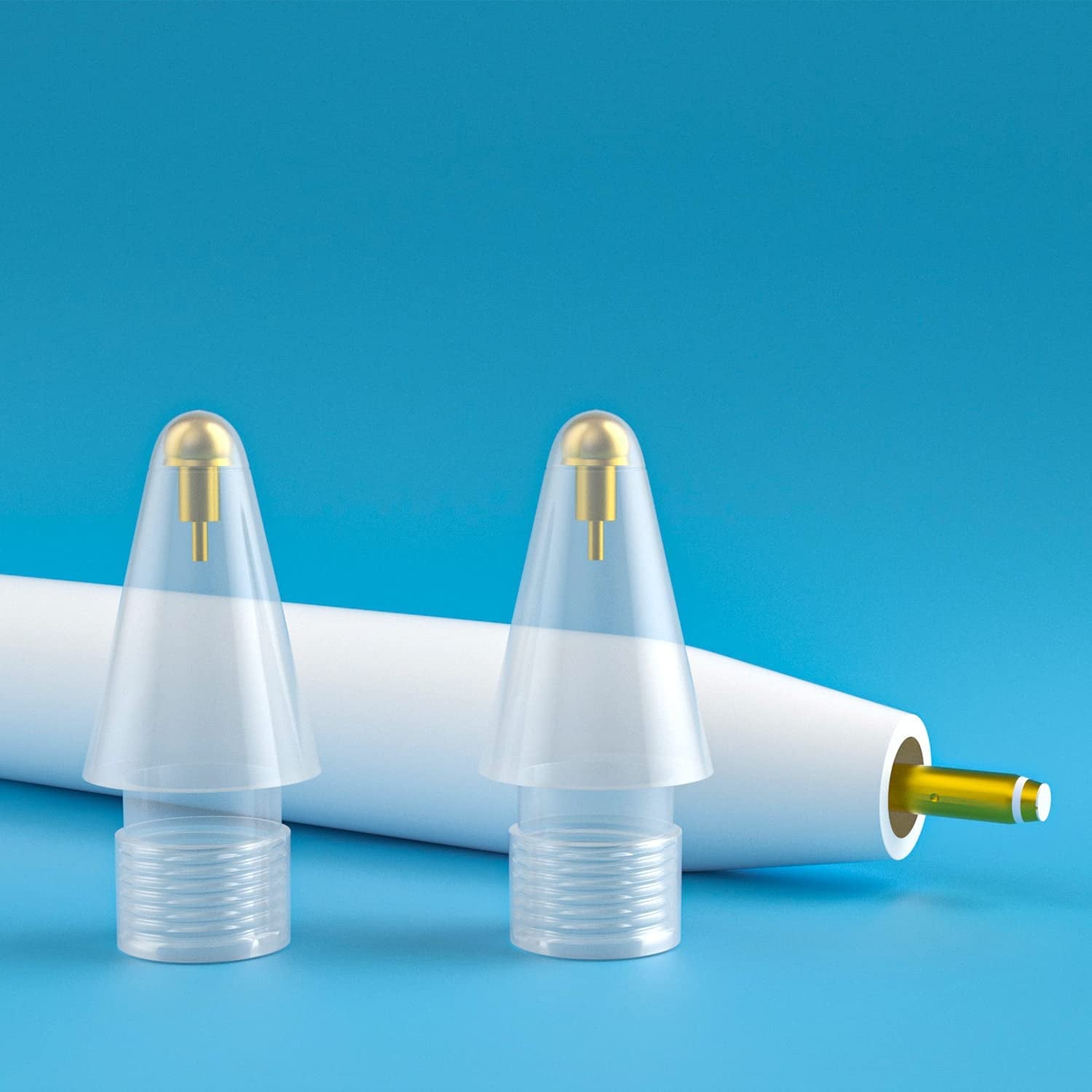 Wear Out Resistance Paper-Feel Writing Soft Pencil Tips Compatible with Apple Pencil Gen 1St,2Nd, Noiseless Pencil Nibs Fits for Apple Ipad Pro Pen, Upgraded Full Clear, 2 Pack  BPOPO   