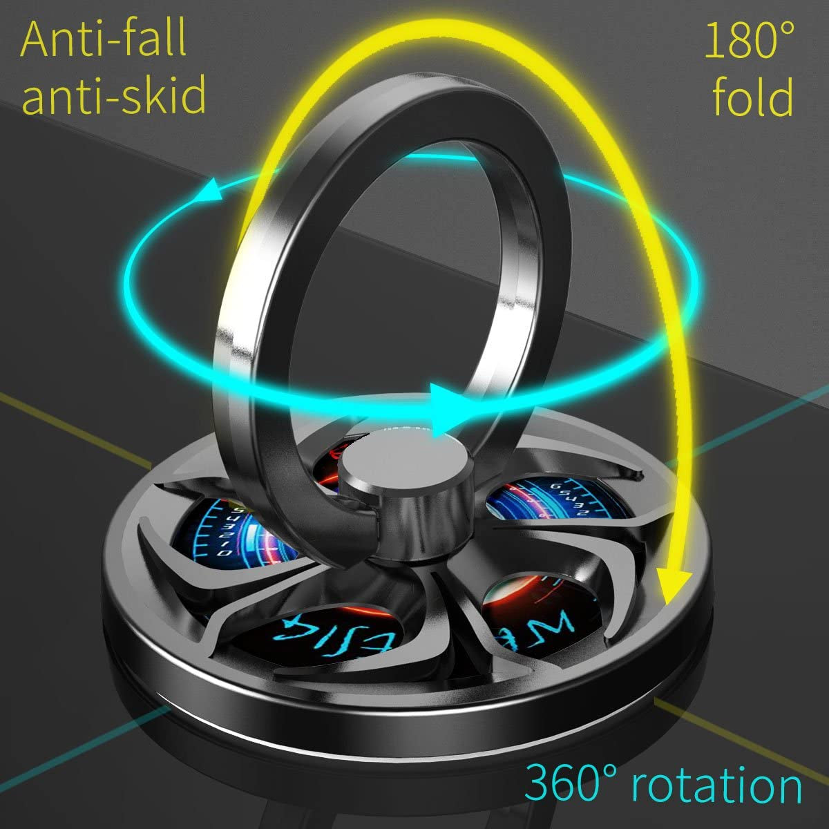 Anti-Anxiety Finger Ring Stand, Ebulous 360° Rotation Spinner Mobile Cell Phone Ring Stand Holder with Grip Kickstand Universal [Washable/Reusable] for Iphone/Ipad/Samsung Note/Tablets Etc (Red)…  CC-Show   