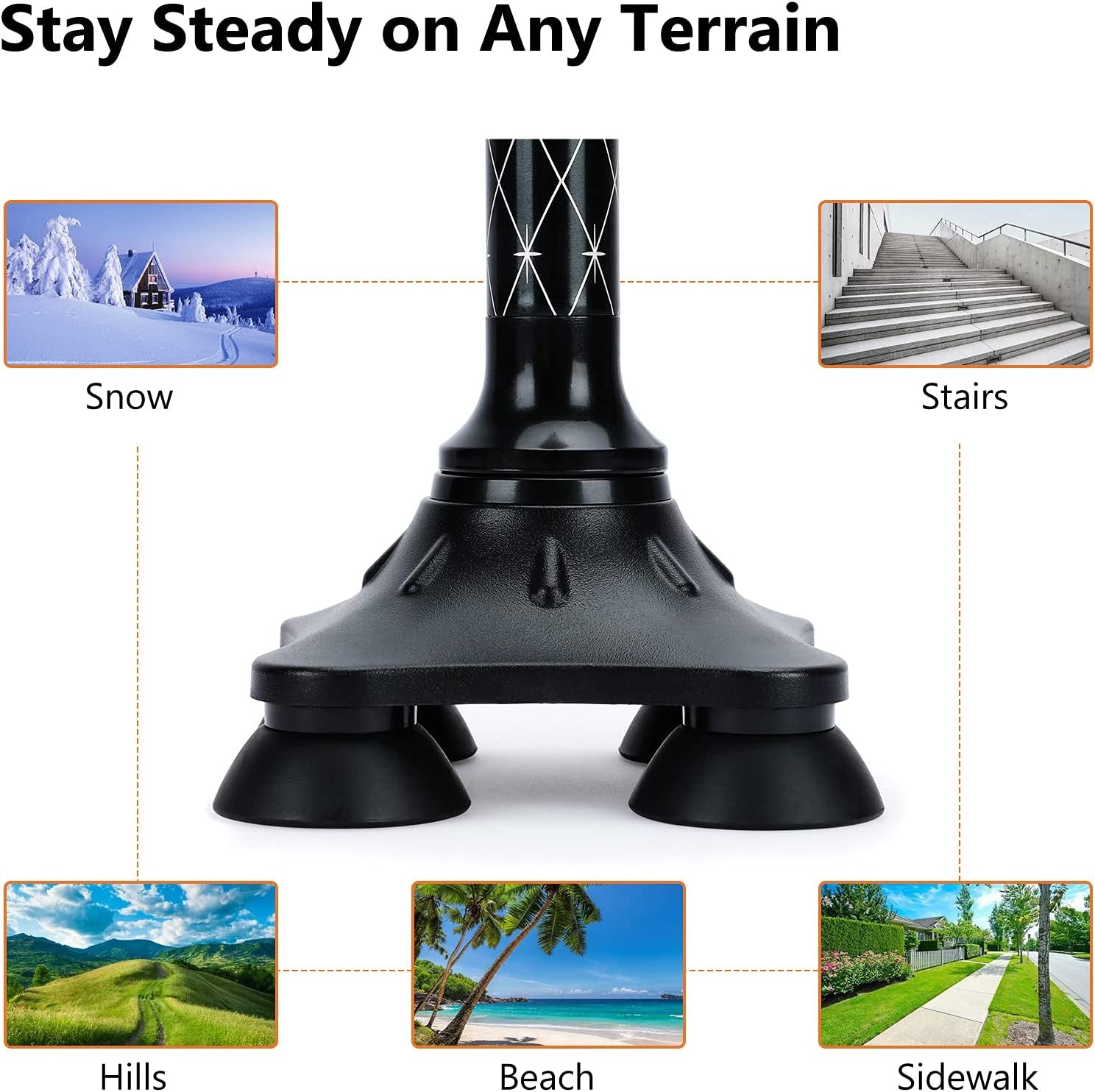 KAKICLAY Folding Walking Cane with LED Light for Women & Men, Foldable Adjustable Lightweight Aluminum Walking Stick for Seniors & Adults  KAKICLAY   