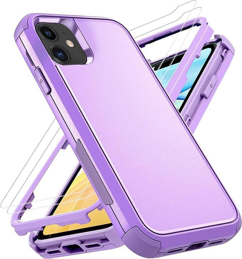 Ymhxcy for Iphone 11 Case Shockproof Dropproof Dust-Proof Drop Proof 3-Layer Durable Phone Case Heavy Duty Protection Phone Case Cover for Apple Iphone 11 6.1“ Aqua Blue and Lime Green  YmhxcY Us-Xsf-Purple  