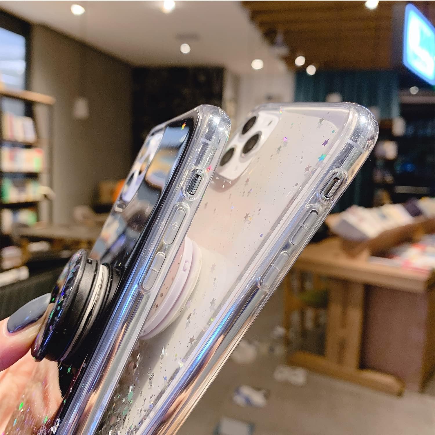 Winzizo Designed for Iphone 12 Pro Max Case Women Girls Glitter Sparkle Bling Cute Cases with Ring Kickstand Soft Phone Protective Shell Phone Cover for Iphone 12 Pro Max 6.7 Inch (Green)  Winzizo   