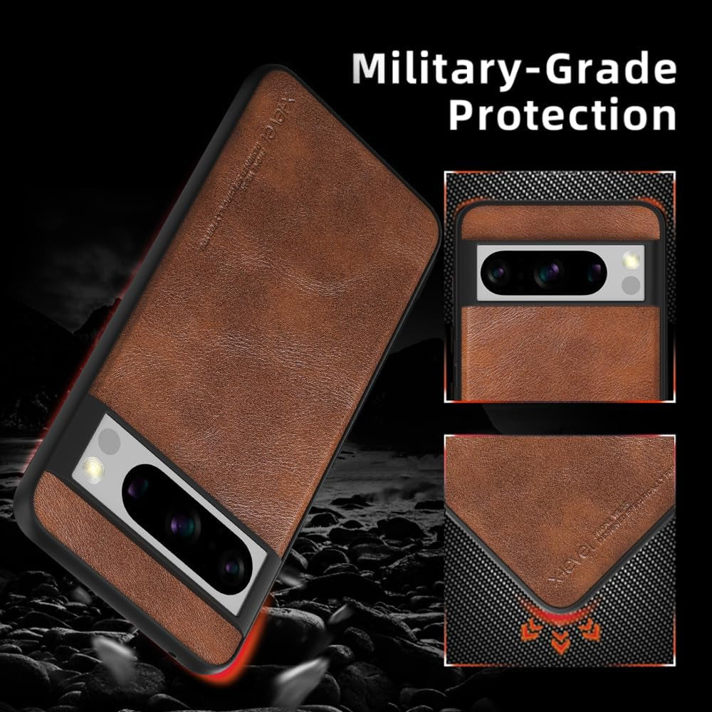 X-Level Google Pixel 8 Pro Case, Thin Slim Premium PU Leather Soft TPU Bumper Shockproof Protective Phone Cover for Google Pixel 8 Pro 2023 (Brown)  X-level   