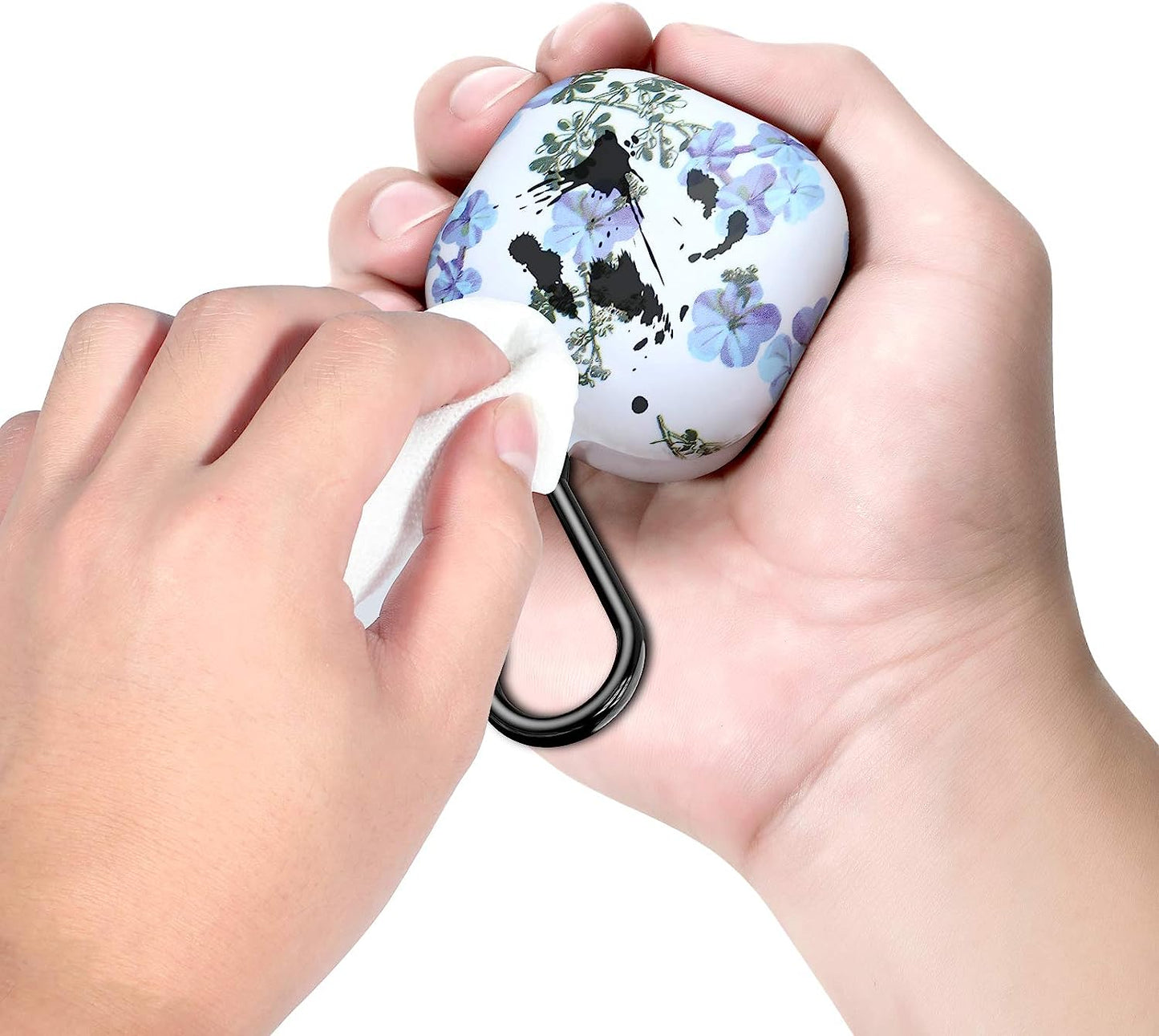 PC Plastic Hard Shell Case Cover for Galaxy Buds Live 2020/Galaxy Buds Pro 2021With Carabiner Anti-Lost & Shockproof Skin Accessories Compatible 2021 Latest Samsung Galaxy Buds 2 (Petal-Blue)  ANKASI   