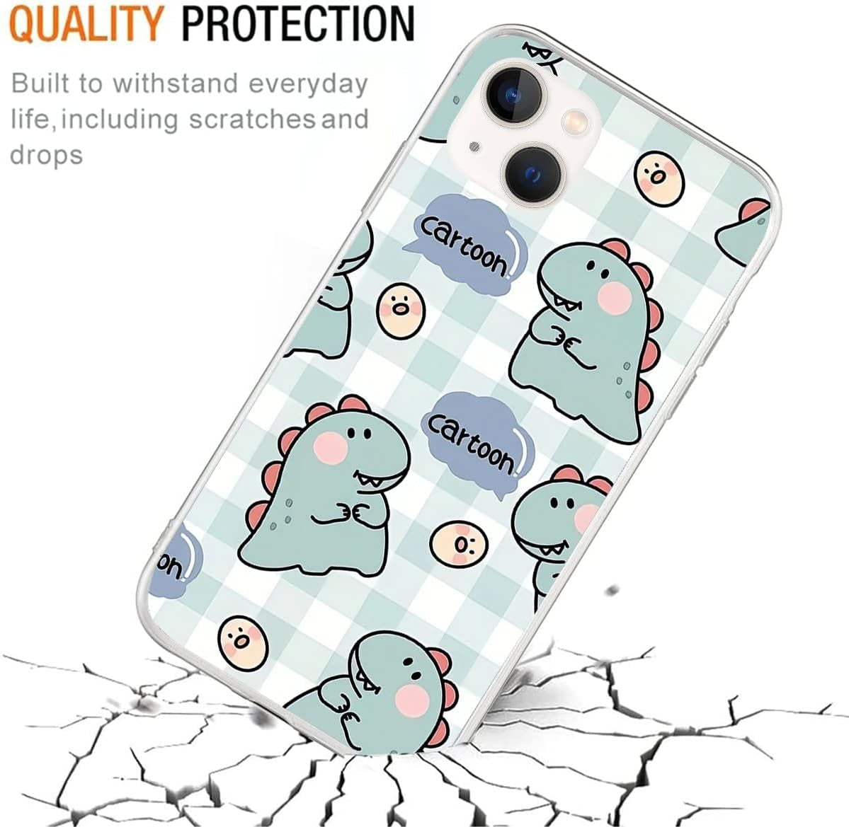 Compatible with LG G6 | LG G6+ | LG G6 plus Case Cute Cartoon Dinosaur 554 Kids Girls Women Man Soft Flexible TPU Silicone Phone Case Clear  PTGVCTA   