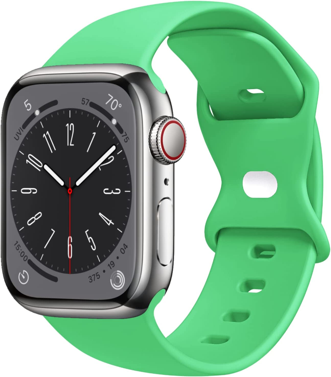 STG Sport Watch Band Compatible with Apple Watch Band 38Mm 40Mm 41Mm 42Mm 44Mm 45Mm 49Mm, Soft Silicone Replacement Sport Strap Compatible for Iwatch Ultra SE Series 8/7/6/5/4/3/2/1 (42Mm/44Mm/45Mm/49Mm, Klein Blue)  STG Bright Green 42mm/44mm/45mm/49mm 