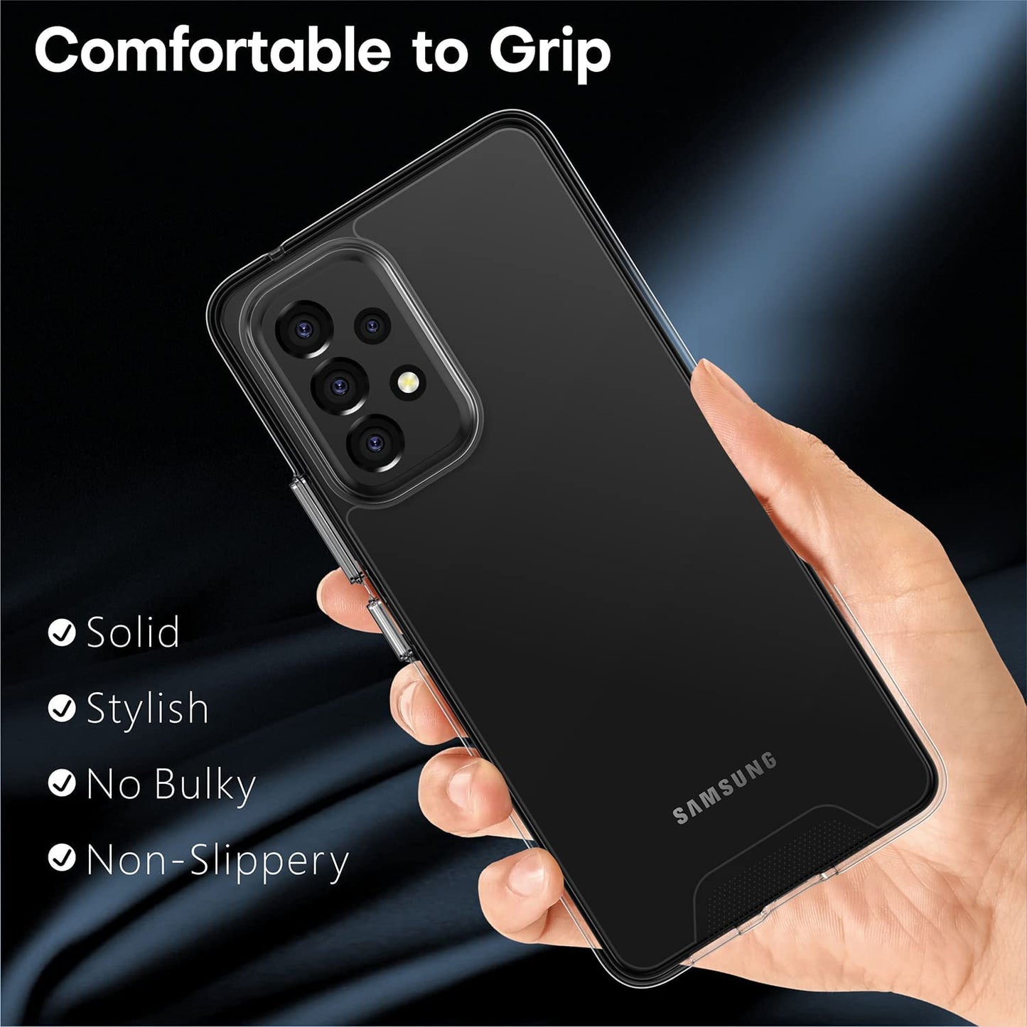 Rayboen Case for Galaxy A53 5G Crystal Clear Designed Non-Slip Shockproof Protection Phone Case, Hard PC Back Flexible TPU Slim Fit Light and Durable Cover for Samsung Galaxy A53 5G  Rayboen   