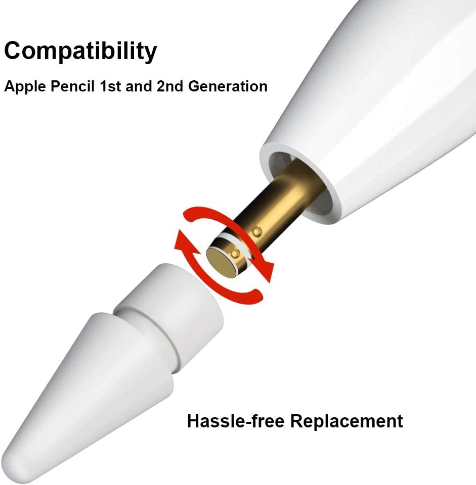 APETOO Compatible with Apple Pencil Tip and Cap Replacement for Apple Pencil 1St Generation, Ipencil Cap Magnetic + Pencil Nib Ipencil Tip for Ipad Pro 12.9/10.5/9.7 Inch Pencil High Sensitivity  APETOO   