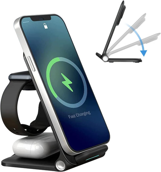 Wireless Charger,Foldable 3 in 1 Fast Wireless Charging Station,Wireless Charger Stand for Iphone 12/14/13/11/Pro/Max/Xs/Max/Xr/Xs/X,Airpods Pro/3/2,Iwatch Series 8/7/6/Se/5/4/3/2Etc  COZY HEDGEHOG top   