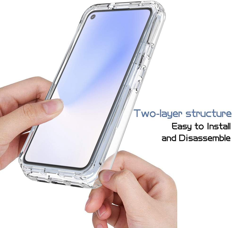 Google Pixel 4A 5G Case [For 5G Version ONLY], Onyxii Full-Body Rugged Ultra Transparency Hybrid Protective Case with Built-In Screen Protector for Google Pixel 4A 5G (Red)  Onyxii Case   