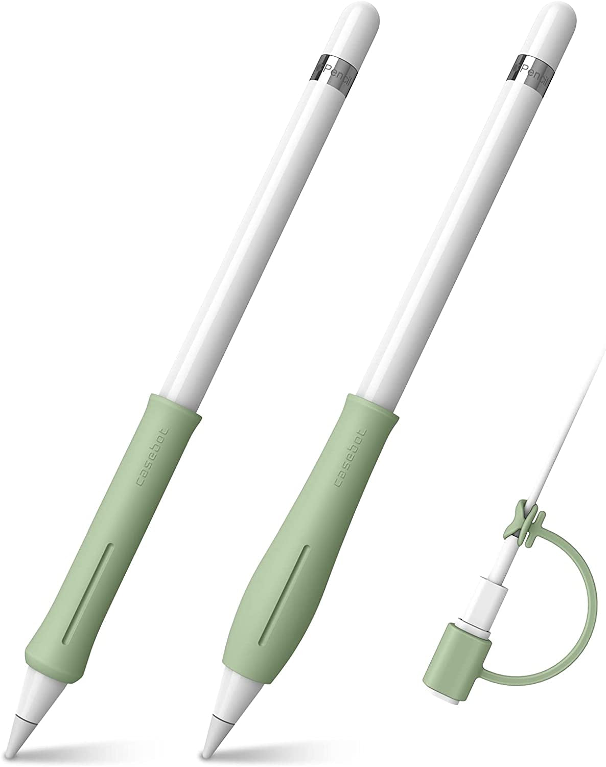 Fintie Silicone Grip Holder for Apple Pencil 1St 2Nd Generation, Protective Skin Sleeve Case Accessories Compatible with Apple Pencil 1 2, Ipad 10.2, Ipad 6Th Gen, Ipad Pro 11/12.9, Black  FINTIE Sage Green  