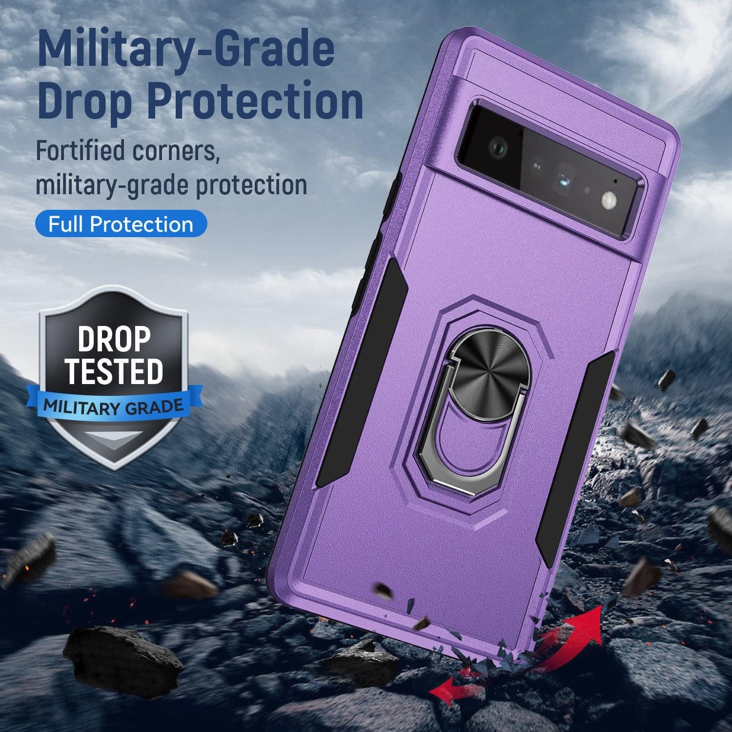 ZICSNE Designed Case for Google Pixel 6 Pro, Shockproof Compatible for Google Pixel 6 Pro (6.7 Inch) & Pixel 6 Pro 2021 Case Not Compatible with Google Pixel 6 (6.4 Inch) (Purple)  ZICSNE   