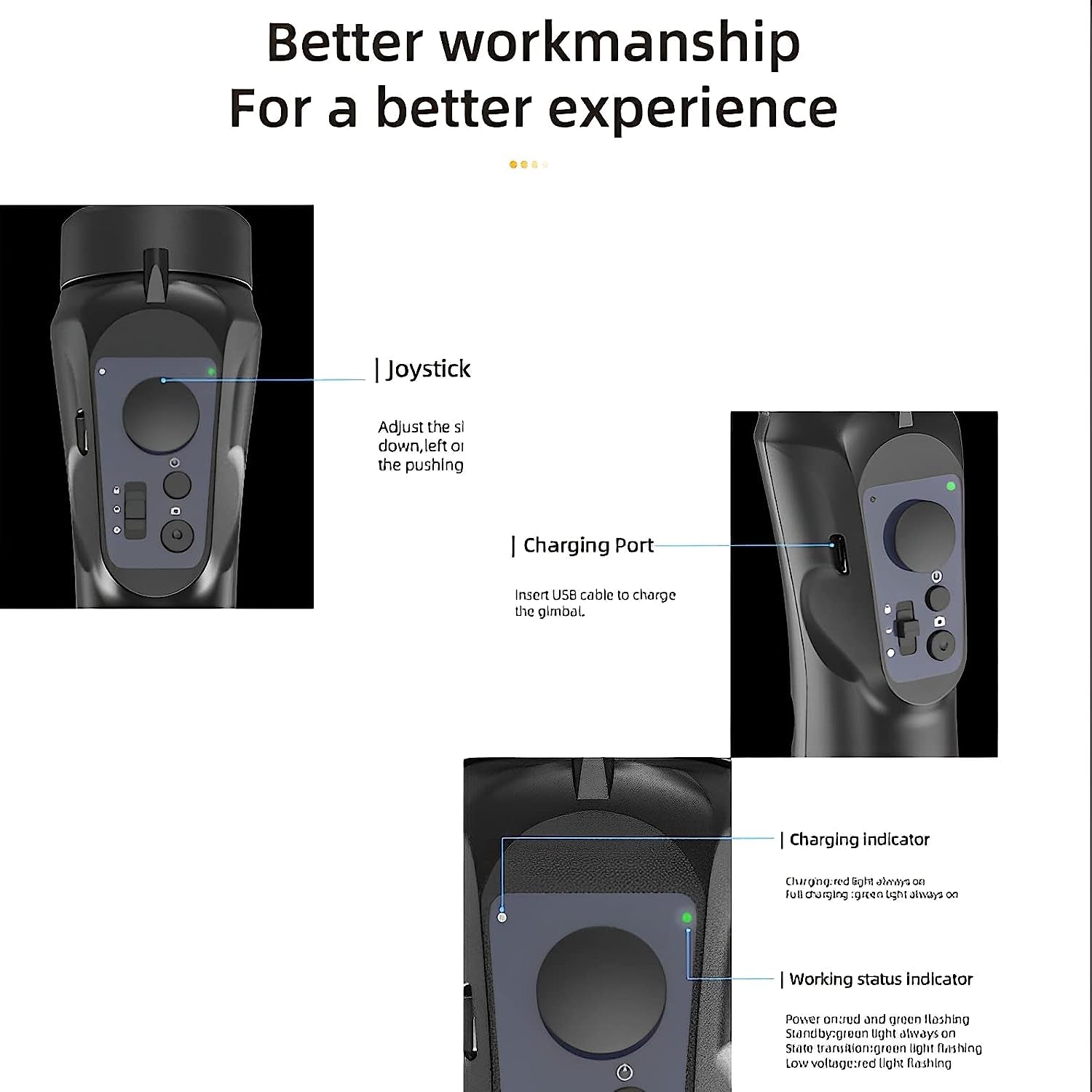 3 Axis Gimbal Stabilizer for Smartphone with Tripod,Foldable Phone Gimbal for Android and Iphone 14 PRO MAX, Stabilizer for Video Vlog Live Streaming  LinaStore   