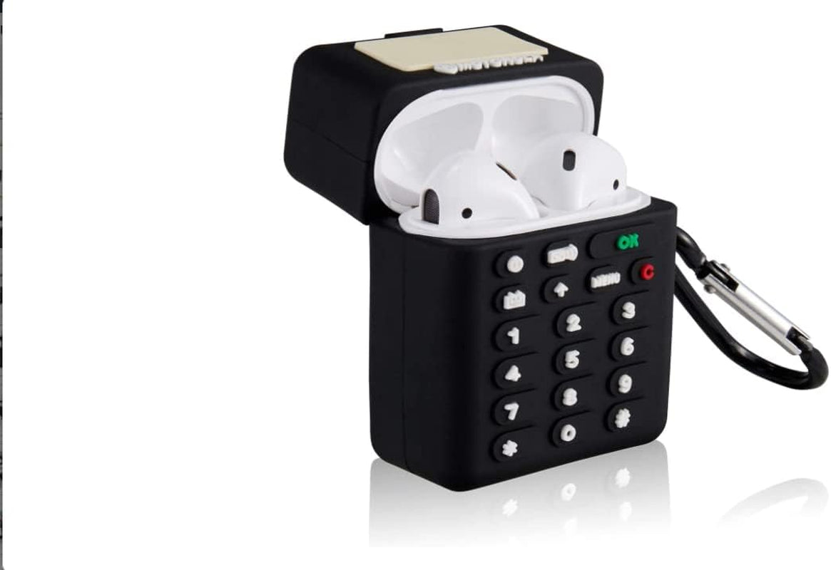 Silicone Airpod Cases | Generation 1&2 | Compatible with Airpods 1&2 Only | Comes with a Unique Keychain | Wireless Charging Case | Best Gifts for Your Loved Ones | Cool Product (Black Phone)  ZHAWK   