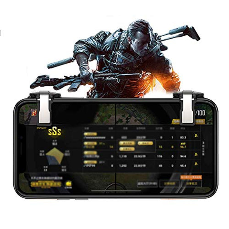 SODIAL 1 Pair for PUBG Mobile Game Fire Button Aim Key Smart Phone Gaming Trigger L1 R1 Shooter Controller White  SODIAL   