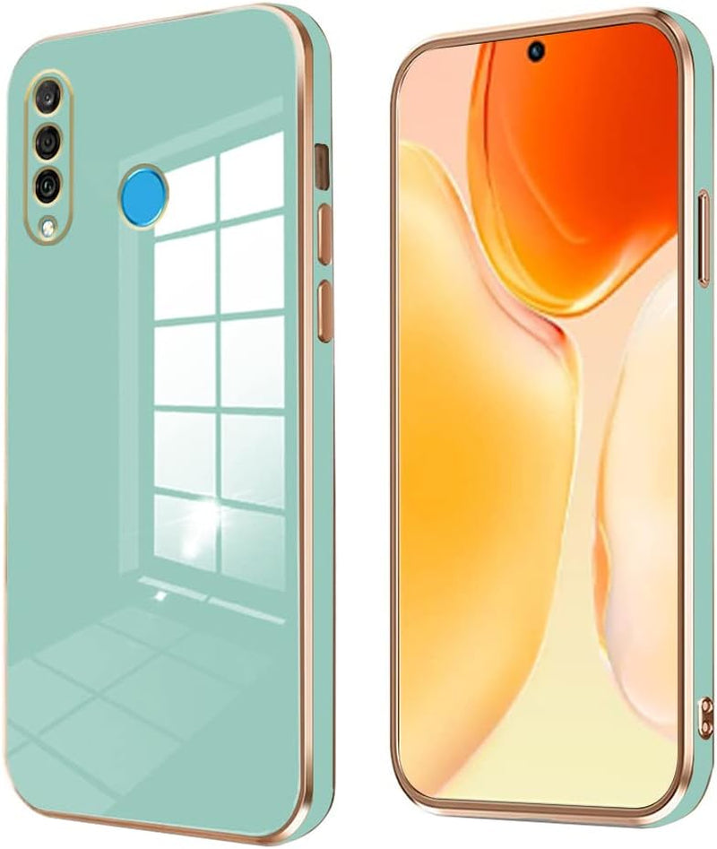 Wousunly Compatible with Huawei P30 Lite Case Silicone Pink, Plating Huawei P30 Lite Phone Case Shockproof Thin and Soft Cover (Green)  Wousunly   