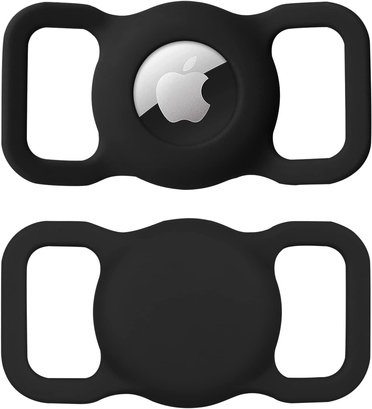 MOOGROU Dog Collar with Airtag Holder,Quick-Release Metal Buckle Heavy Duty Pet Collar for Small Medium Large Dogs,Premium Adjustable Nylon Airtag Dog Collar with Soft Neoprene Padded Comfy Brown 1.2"  MOOGROU Black:1PACK Airtag Holder Size 1-Width 1" 