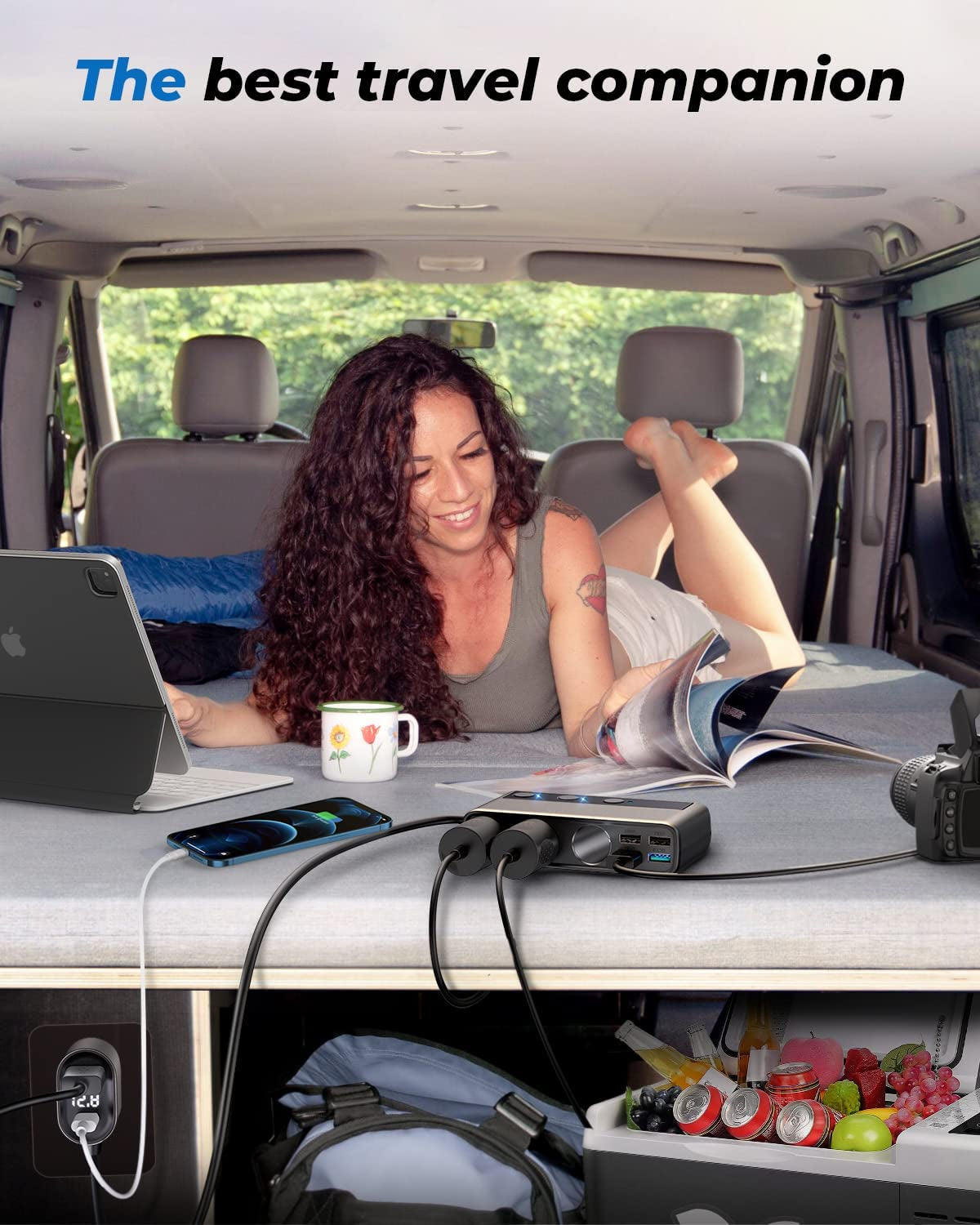 9 in 1 Car Adapter, Joyroom 3 Socket Cigarette Lighter Splitter with PD/QC 3.0 * 2 Charge(3.3Ft Cable), 154W 12V/24V Independent Switches DC Outlet Charger for All Car Devices  JOYROOM   