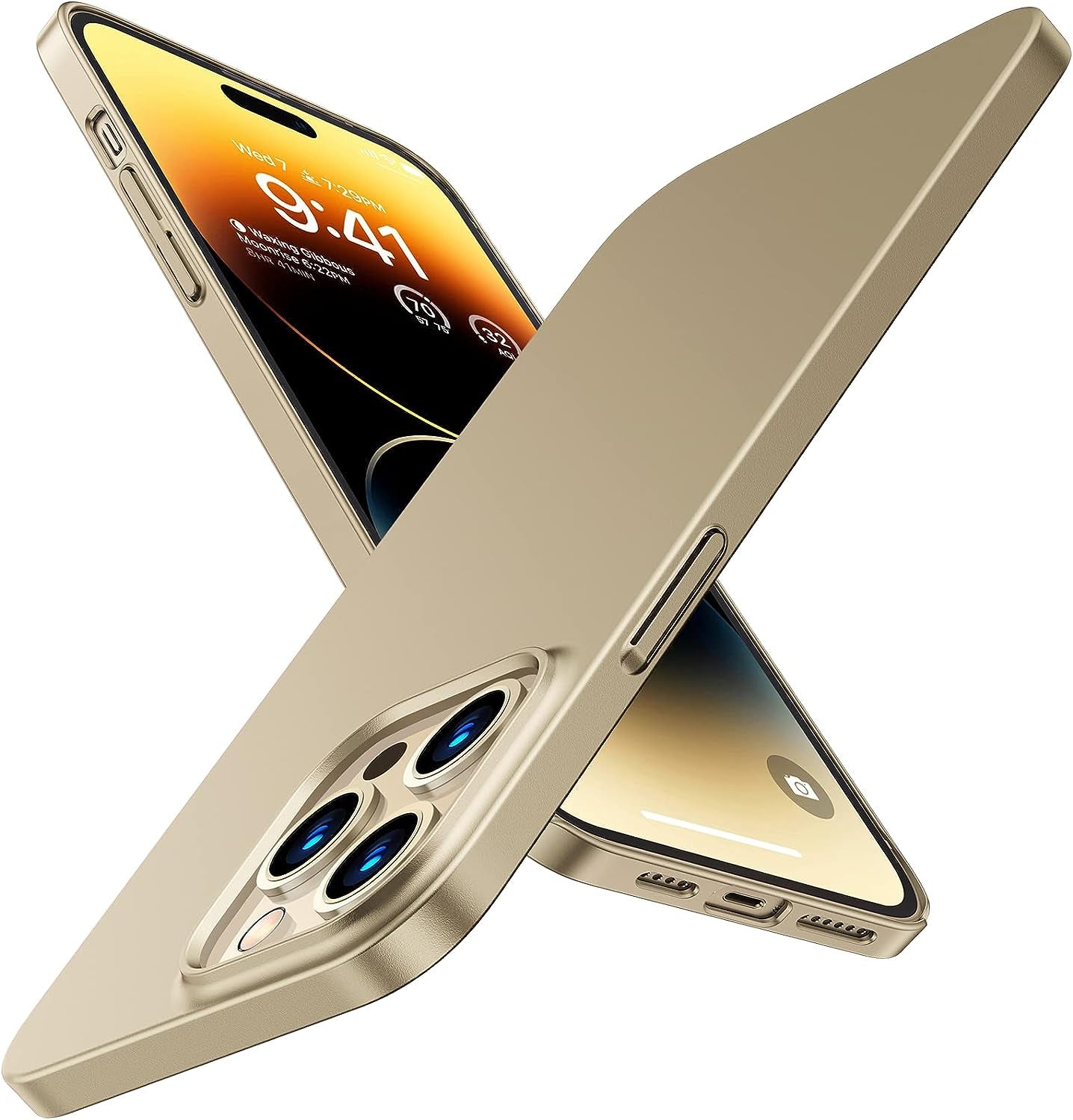 TORRAS Originfit for Iphone 14 Pro Case Slim Fit, Super Thin Lightweight Hard PC Cover ONLY Compatible with Iphone 14 Pro Phone Case-6.1 Inch, Silver  TORRAS 8-Champagne Gold Iphone 14 Pro, 6.1'' 