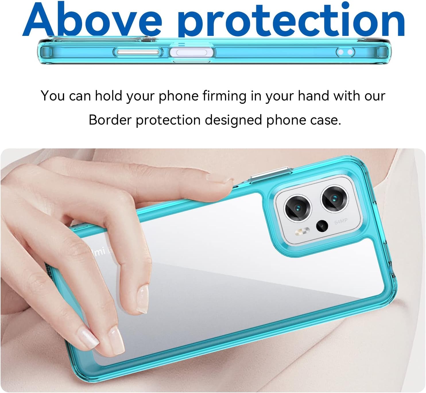 DFTCVBN Phone Case for Redmi Note 11T Pro+/Redmi Note 11T Pro Plus/Redmi K50I/X4 GT Case with Screen Protector, Soft Bumper with Clear Crystal PC Hard Back Cover Cases for Xiaomi Poco X4 GT Clear Blue  DFTCVBN   