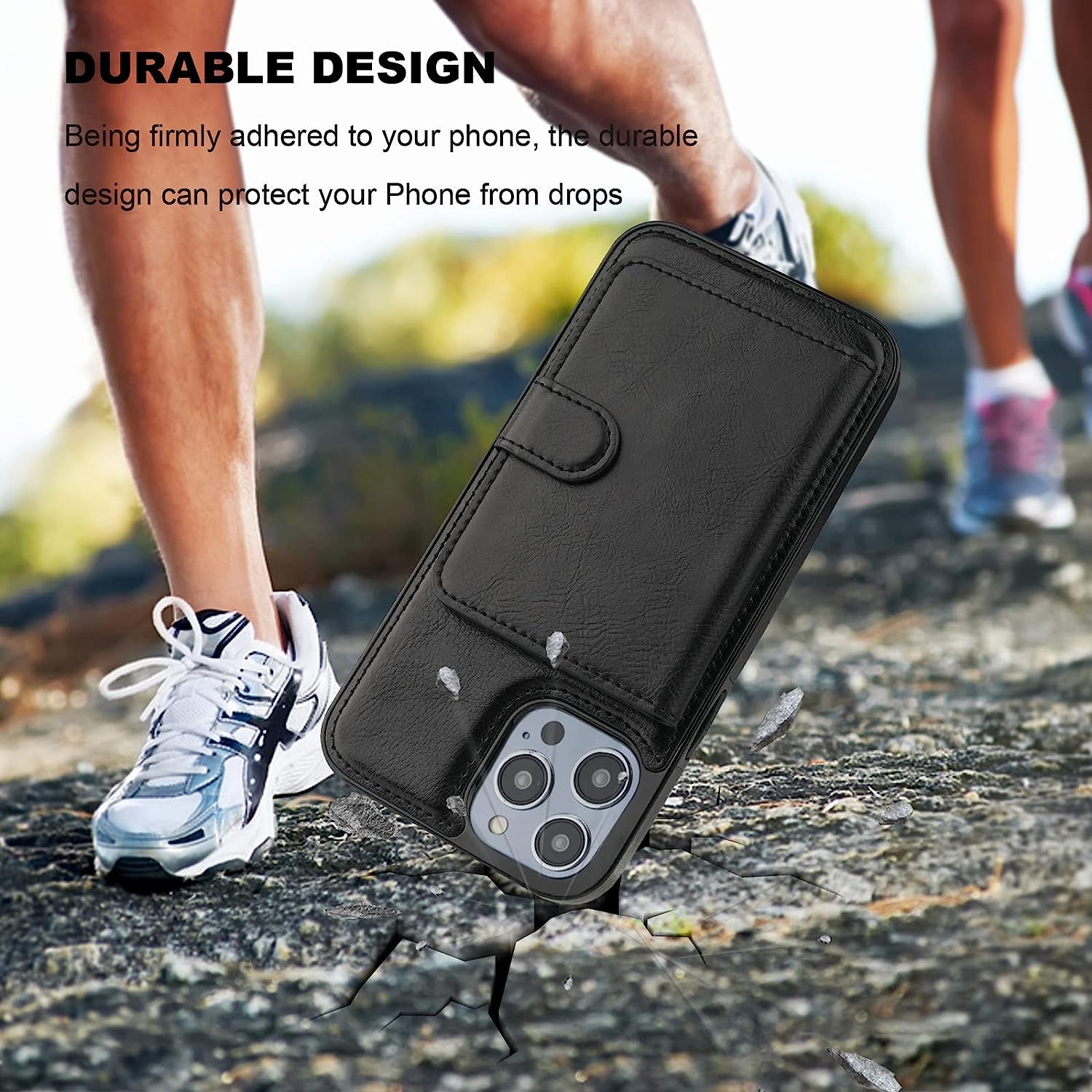 Bocasal Wallet Case for Iphone 14 Pro Compatible with Magsafe Magnetic RFID Blocking Detachable Premium PU Leather Flip Case with Card Slots Holder Kickstand Wireless Charging 6.1 Inch (Black)  Bocasal   