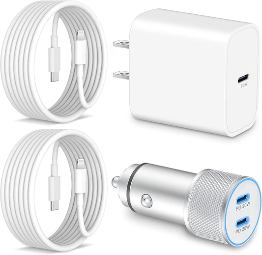 Iphone 14 13 12 Fast Charger [Apple Mfi Certified], ARCCRA 20W PD Fast USB C Wall Charger Block + 40W 2Port USB C Car Charger + 2 X 6FT Lightning Cable for Iphone 14 13 12 Pro Max Mini 11 XS XR, Ipad  Shenzhen Dipinle Technology Co., Ltd, Heyuan Renzhi Technology Co.,Ltd.   