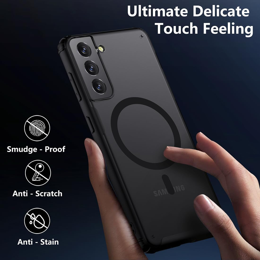 TIANNIUKE Magnetic Case for Samsung Galaxy S21 5G, Translucent Matte Anti-Fingerprint,Compatible with Magsafe,Slim Fit Shockproof Protective Phone Case for Galaxy S21 Case  TIANNIUKE   