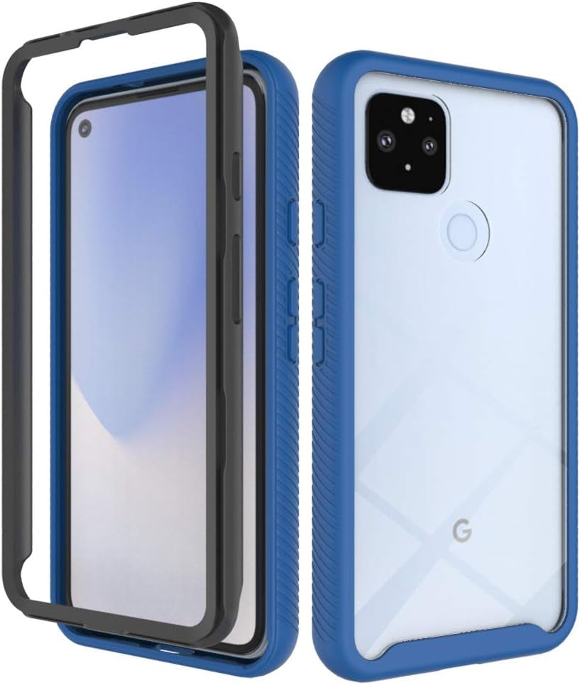 Case for Google Pixel 4A 5G Case Cover,Case for Google Pixel 4A 5G UW G6QU3 Case Cover,Anti-Fall and Shock-Absorbing Protective Cover Case for Google Pixel 4A 5G G025H G025L G025E G025I Case Black  QiongNi Blue  