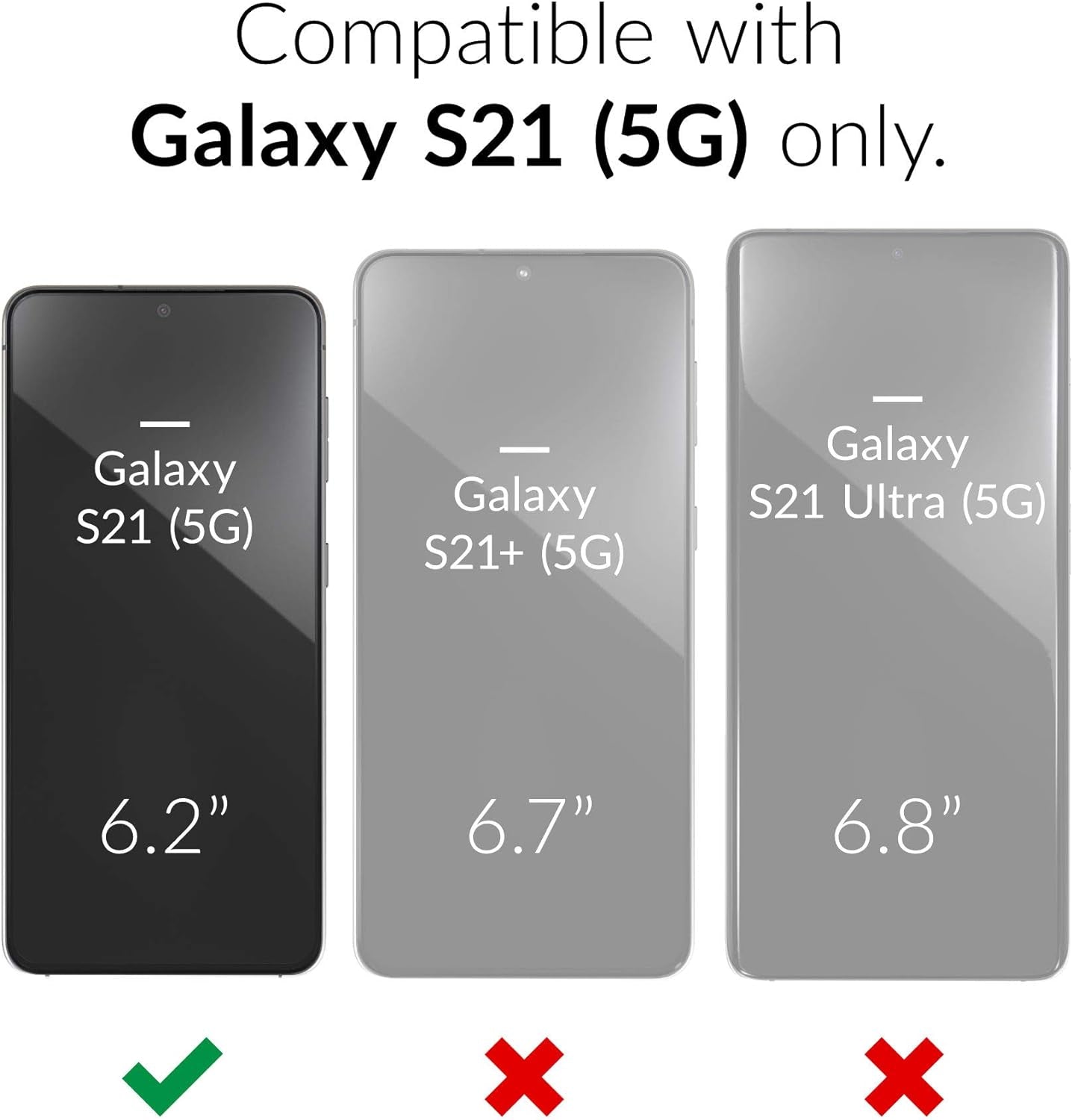 Crave Slim Guard for Galaxy S21 Case, Shockproof Case for Samsung Galaxy S21, S21 5G (6.2 Inch) - Black  Crave   