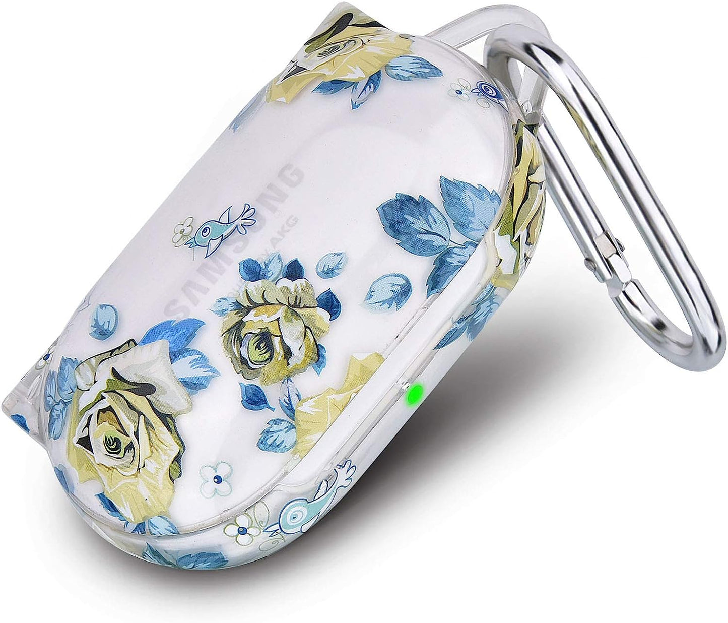 V-MORO for Samsung Galaxy Buds plus Case,Cute Clear TPU Case Cover Compatible with Galaxy Buds+ plus Full Protective Case for Samsung Galaxy Buds+ plus Hard Charging Case Cover Butterfly  V-MORO Green Rose  