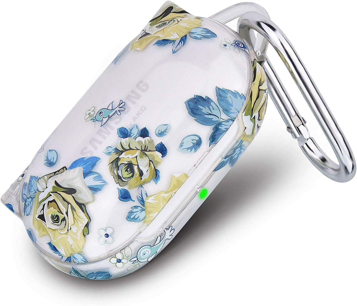 V-MORO for Samsung Galaxy Buds plus Case,Cute Clear TPU Case Cover Compatible with Galaxy Buds+ plus Full Protective Case for Samsung Galaxy Buds+ plus Hard Charging Case Cover Butterfly  V-MORO Green Rose  