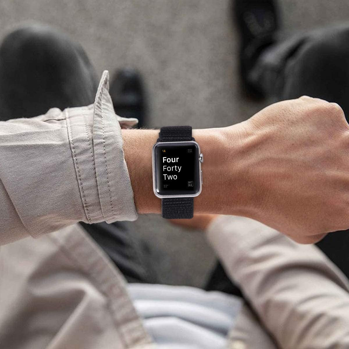 Sport Loop Band Compatible with Apple Watch Band 49Mm 45Mm 44Mm 42Mm 41Mm 40Mm 38Mm Nylon Women Men Stretchy Elastic Braided Replacement Wristband Breathable for Iwatch Series 8 7 6 5 SE 4 3 2 1  Chfoaik   