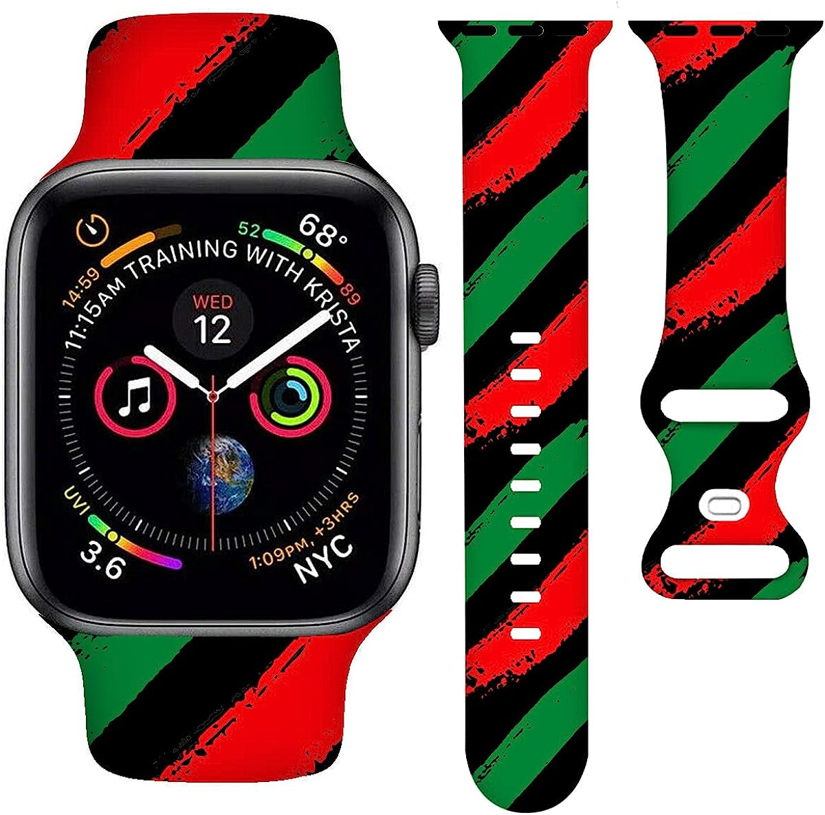 BACDOILQ Ball Game Watch Band Smartwatch Bands Compatible with Watch 38Mm/40Mm/42Mm/44Mm Soft Silicone Strap Replacement for Series 7/6/5/4/3/2/1/SE  BACDOILQ Holiday-2 38/40mm 