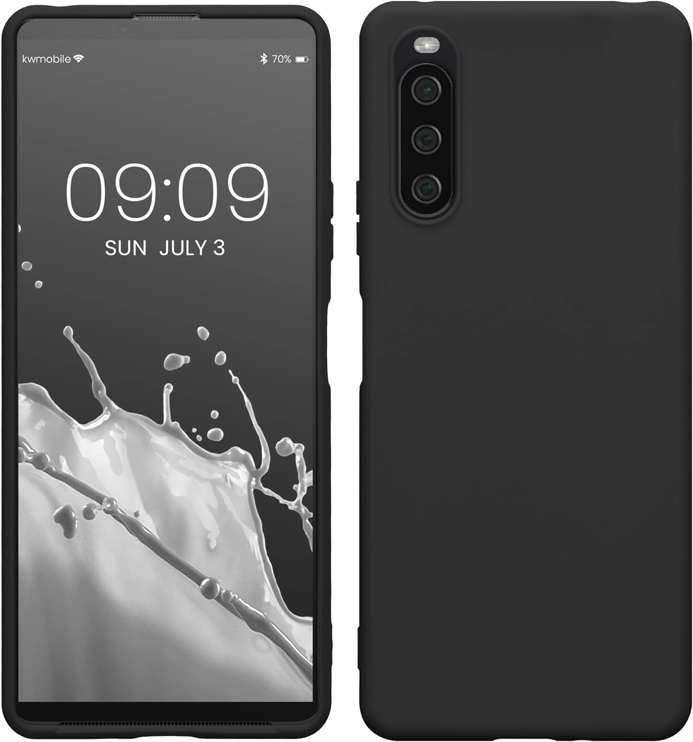 Kwmobile Case Compatible with Sony Xperia 10 IV Case - Soft Slim Protective TPU Silicone Cover - Cool Mint  KW-Commerce Black Matte  