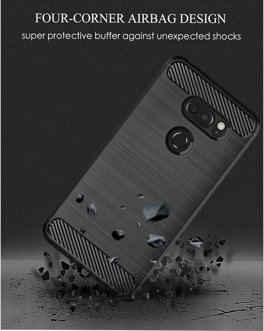 KOARWVC Phone Case for LG V30/V30S Thinq/V35 Thinq/V30+/V30 plus Case, US998 Case Carbon Fiber Shockproof Rugged Shield Anti-Scratch Soft TPU Back Cover Cases for LG V30 (Black)  KOARWVC   