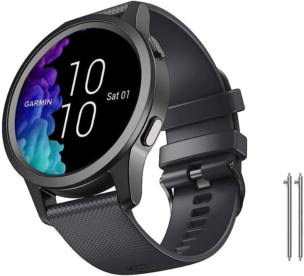 Notocity for Garmin Venu/Venu 2 Plus/Venu Sq/Venu Sq 2/ Vivoactive 3 Watch Band, 20Mm Quick Release Silicone Strap for Forerunner 245/645, Vivoactive HR, Approach S40/S42  NotoCity black Small 