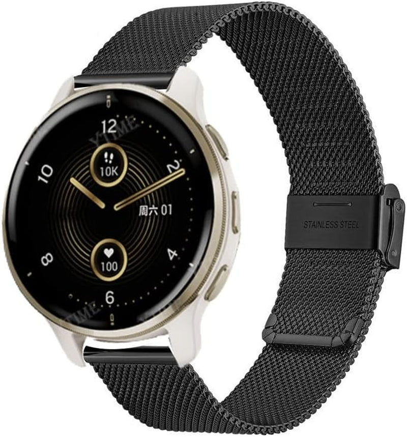 Wscebck for Garmin Vivoactive 3 4 4S Strap Milanese Metal Watch Band for Garmin Accessoires Forerunner 245/645 Venu 2 2S plus Bracelet  Wscebck   