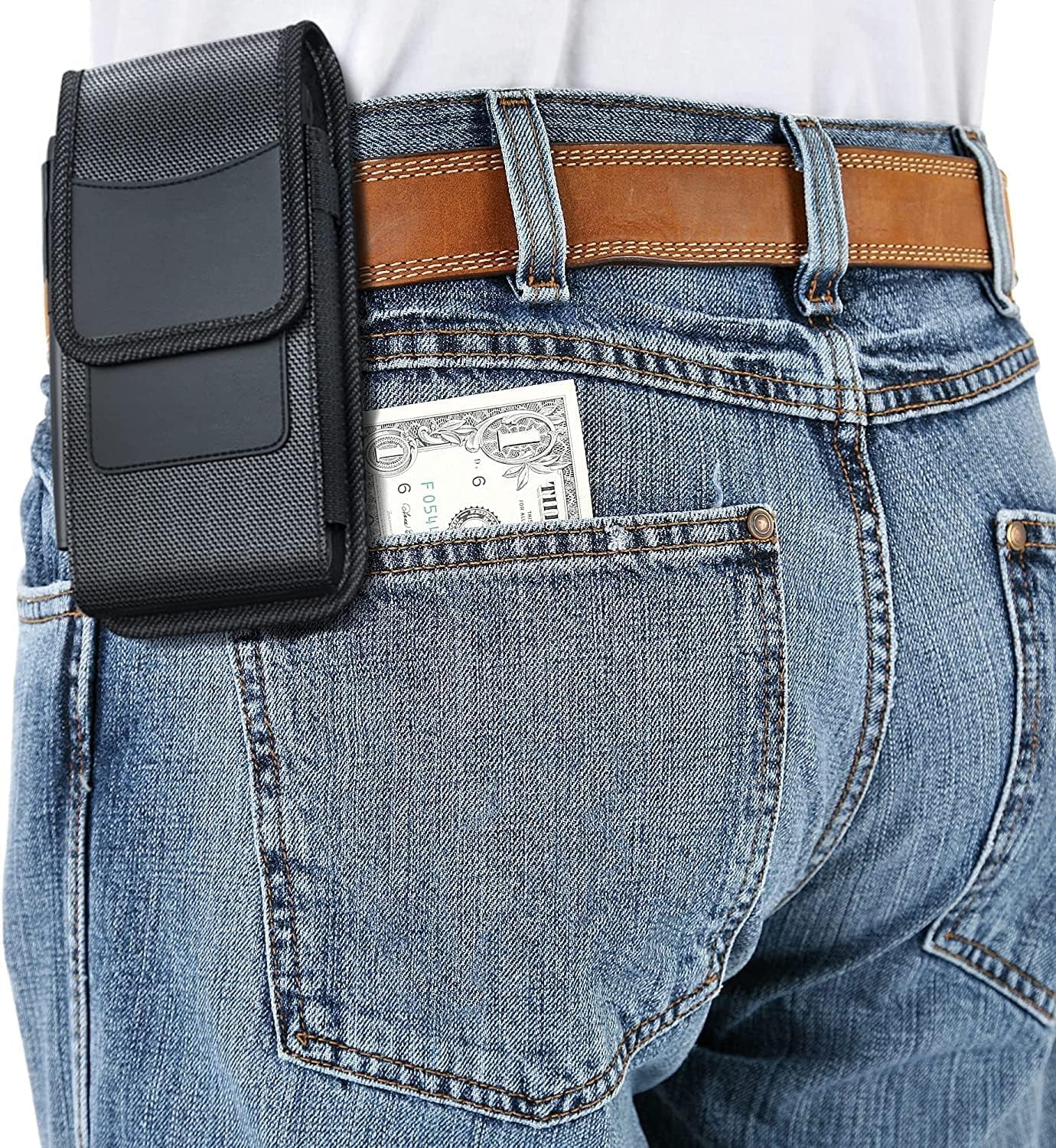 Meilib Holster for Galaxy S23 Ultra, S22 Ultra, S21 Ultra, S20 Ultra, Note 20 Ultra Cell Phone Belt Holder Case with Belt Clip, ID Card Storage Carrying Pouch Cover (Fits Samsung Phones with Cases On)  Meilib   