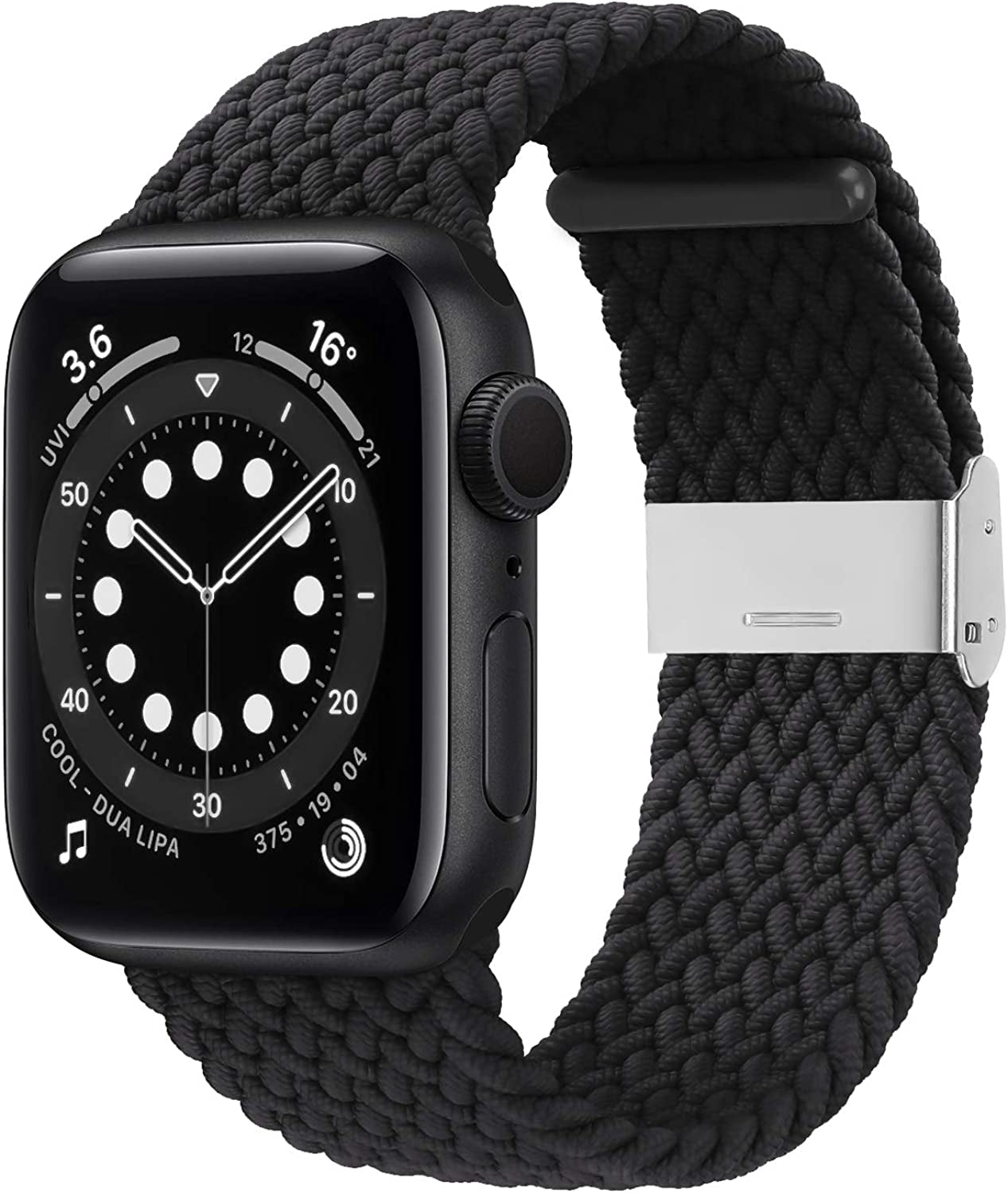 Bagoplus Compatible with Apple Watch Iwatch Bands 49Mm 38Mm 40Mm 41Mm 42Mm 44Mm 45Mm Women Men, Adjustable Braided Solo Loop Stretchable Elastics Sport for Iwatch Series 8/7/6/Se/5/4/3/2/1/Ultra  Bagoplus Black 38mm/40mm/41mm - 4.5"-7.9" 