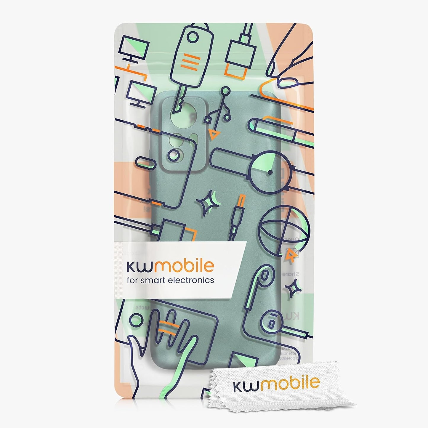 Kwmobile Case Compatible with Xiaomi Redmi Note 12S Case -Soft TPU Back Phone Cover - with Metallic Look - Metallic Teal  KW-Commerce   