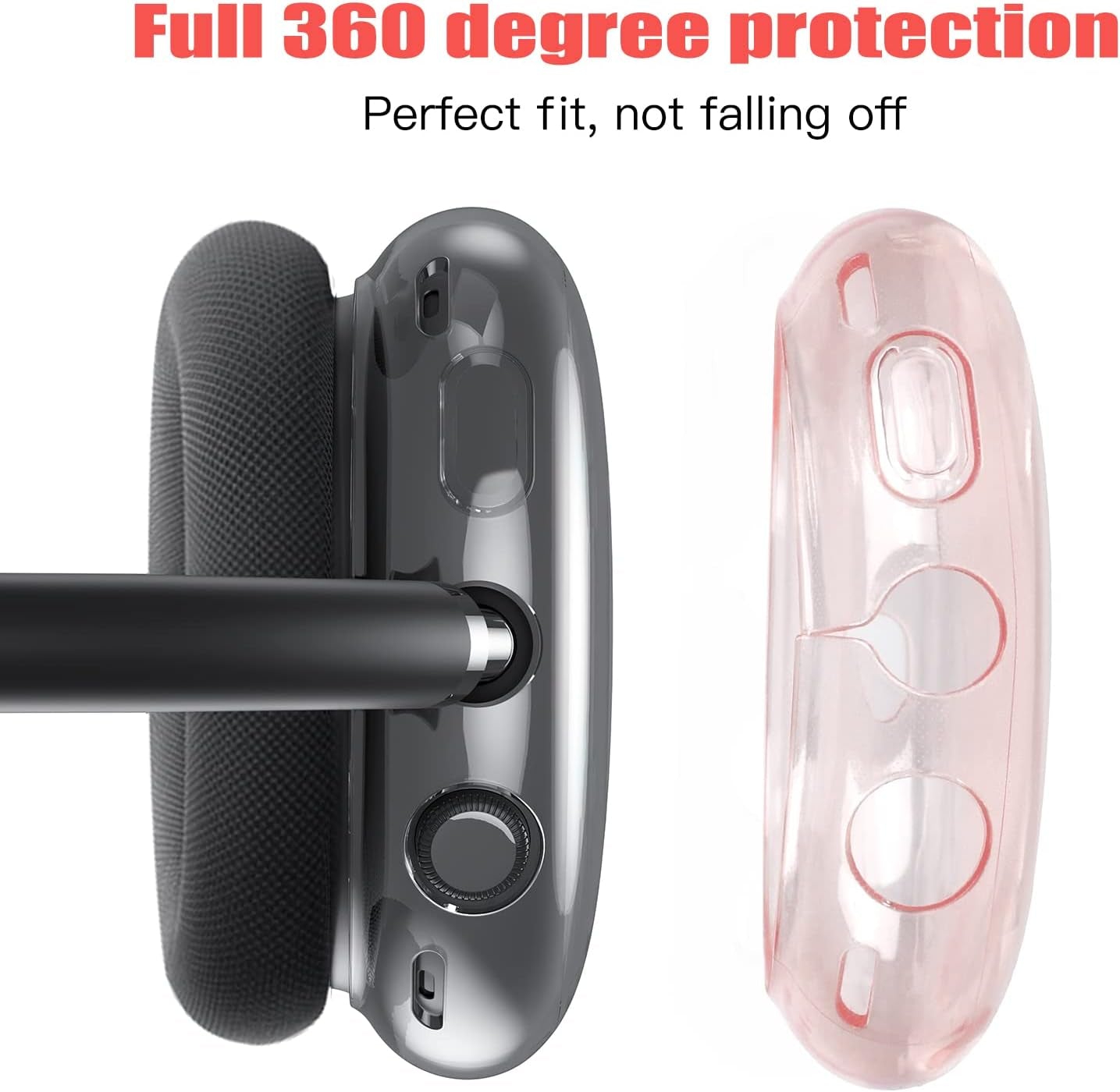 OOTSR Clear Case Cover for Airpods Max, Soft TPU Clear Anti-Scratch Protective Cover for Airpod Max,Transparent Accessories Skin Protector for Airpods Max Headphones（Pink）  OOTSR   