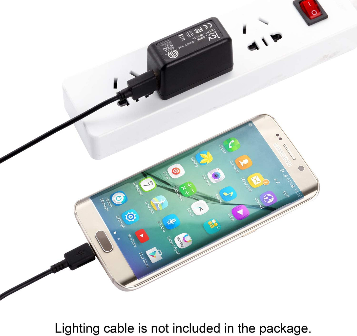 Icv USB Wall Charger – 5V 2A AC Power Adapter with US Plug for Phone, Tablet and Other Related USB Powered Devices Small and Lightweight – Designed for Safety  iCV   