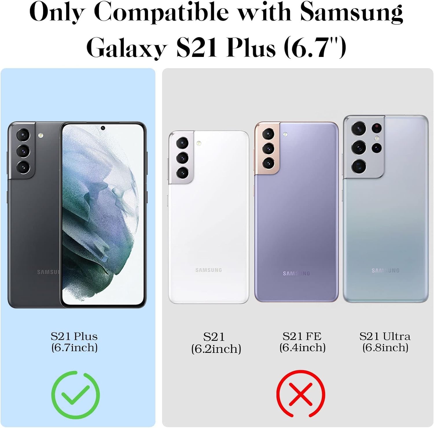 PELEPUES Case for Samsung Galaxy S21 Plus/S21+ 5G, [Built-In Camera Cover] Military Shockproof Phone Case Cover with Embedded Metal Ring Stand Kickstand [Support Magnetic Car Holder] for S21+, Black  PELEPUES   