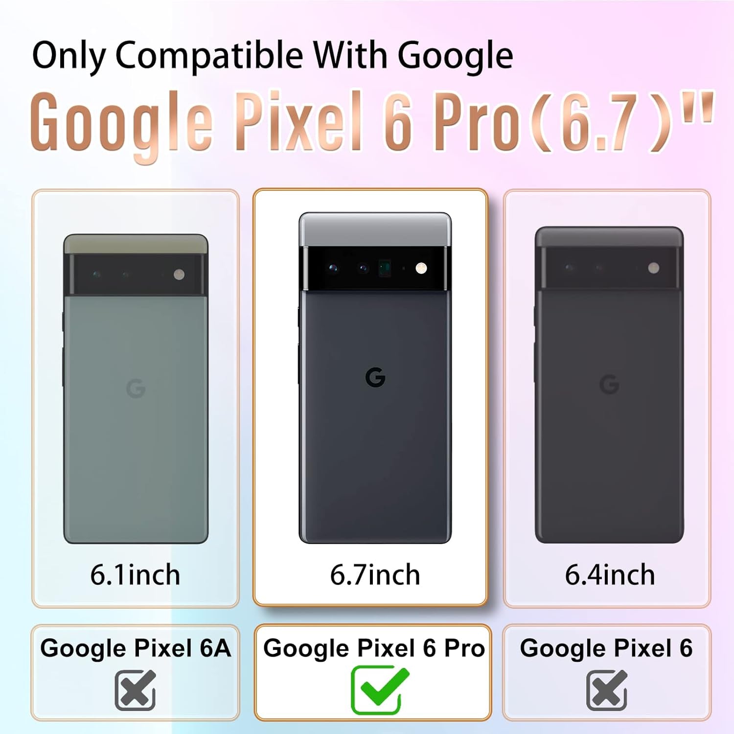 Likiyami (3In1 for Google Pixel 6 Pro Case 5G Heart for Women Girls Girly Cute Luxury Pretty with Stand Phone Cases Black and Gold Love Hearts Aesthetic Cover+Screen+Chain for Google Pixel 6 Pro 6.7"  Likiyami   