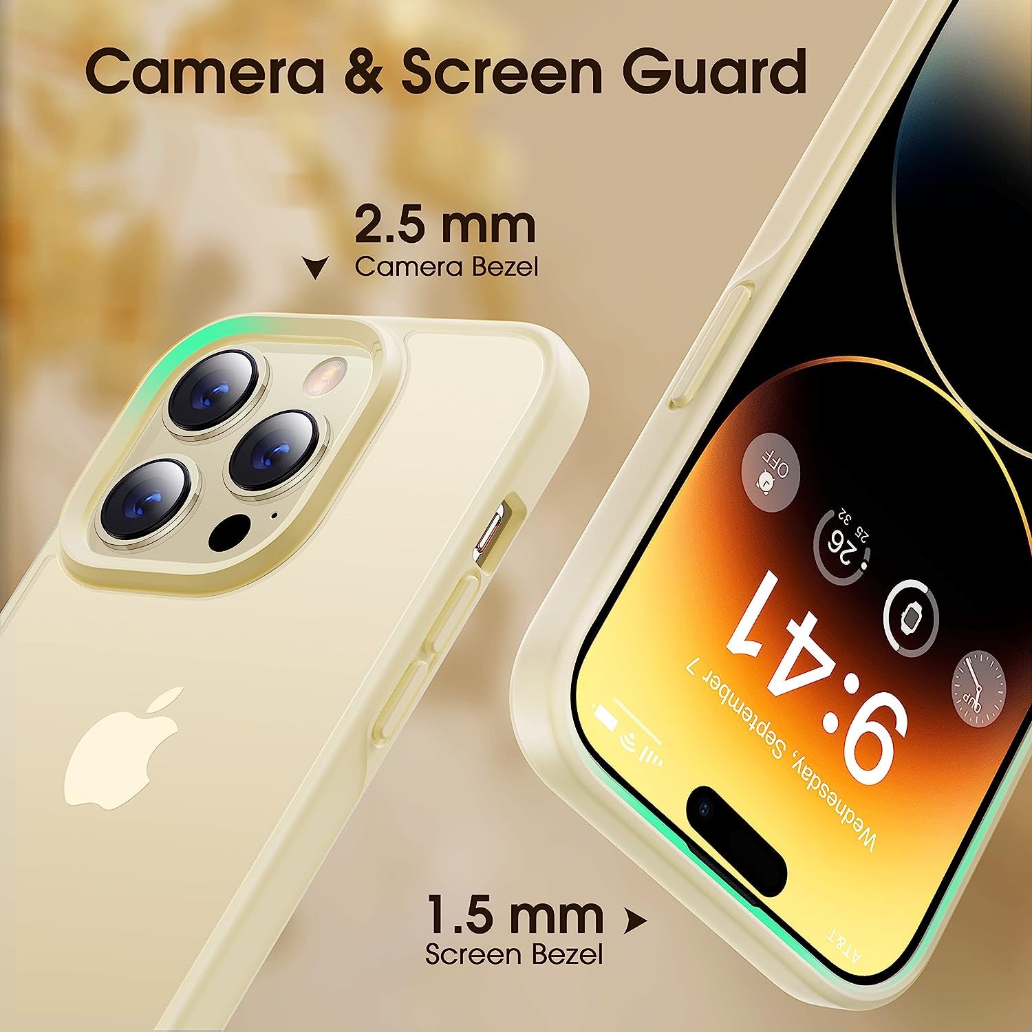 CASEKOO [SGS Tested] Newly Matte Beige Iphone 14 Pro Case [10FT Mil-Grade Protection] Anti-Fingerprints & Anti-Scratch Durable Translucent Back Anti-Slip Frame Iphone 14 Pro Phone Case, Beige  CASEKOO   