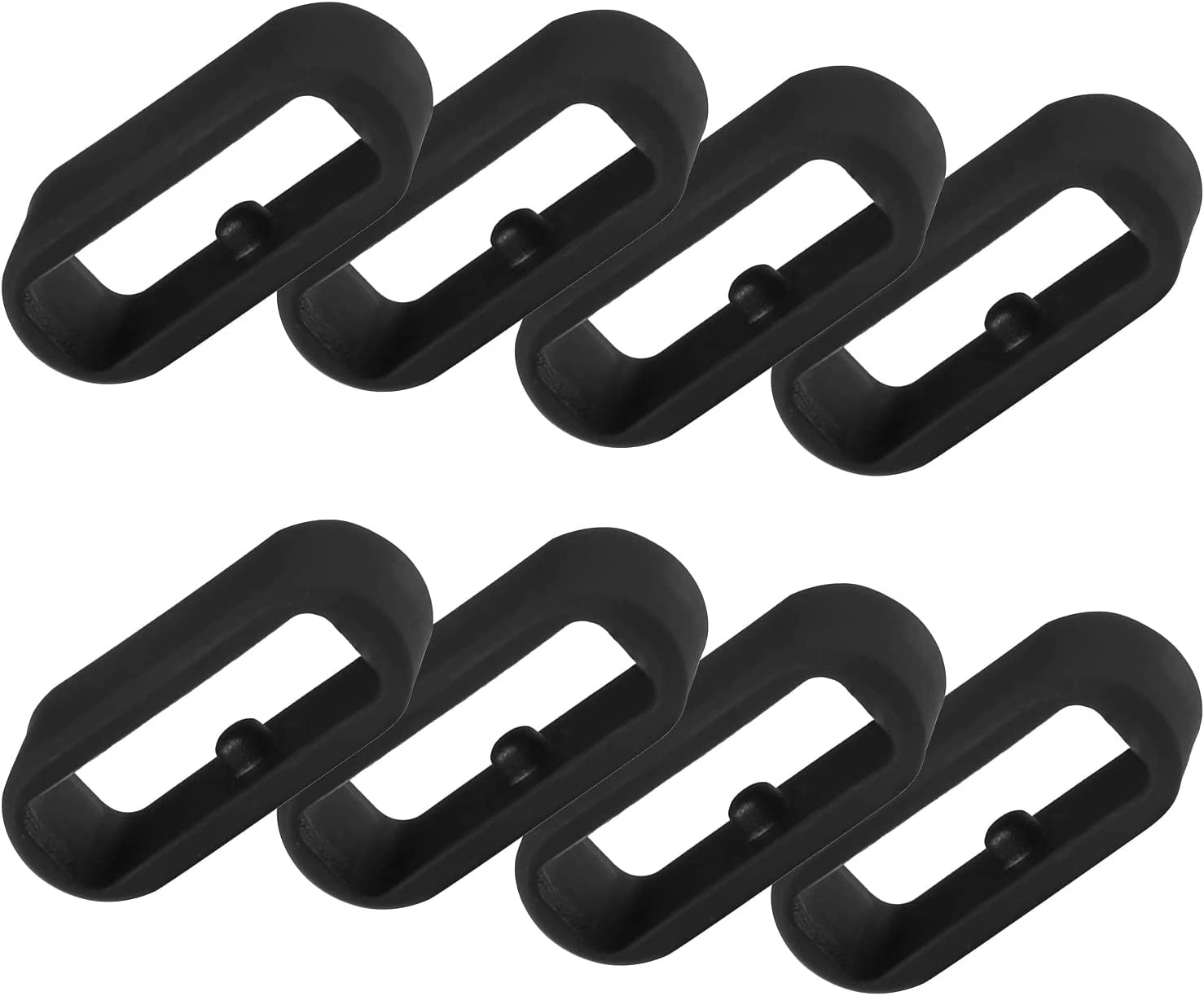 Fastener Rings Compatible for Fitbit Charge 2/Charge 3/Charge 4/Charge 5/Garmin Vivoactive 3/Gear S3 Bands Keepers, 22Mm Silicone Rubber Replacement Watch Band Loops Retainer Holder, Colorful-8 Pack  SKYLET 20mm: Black (8 Pack)  