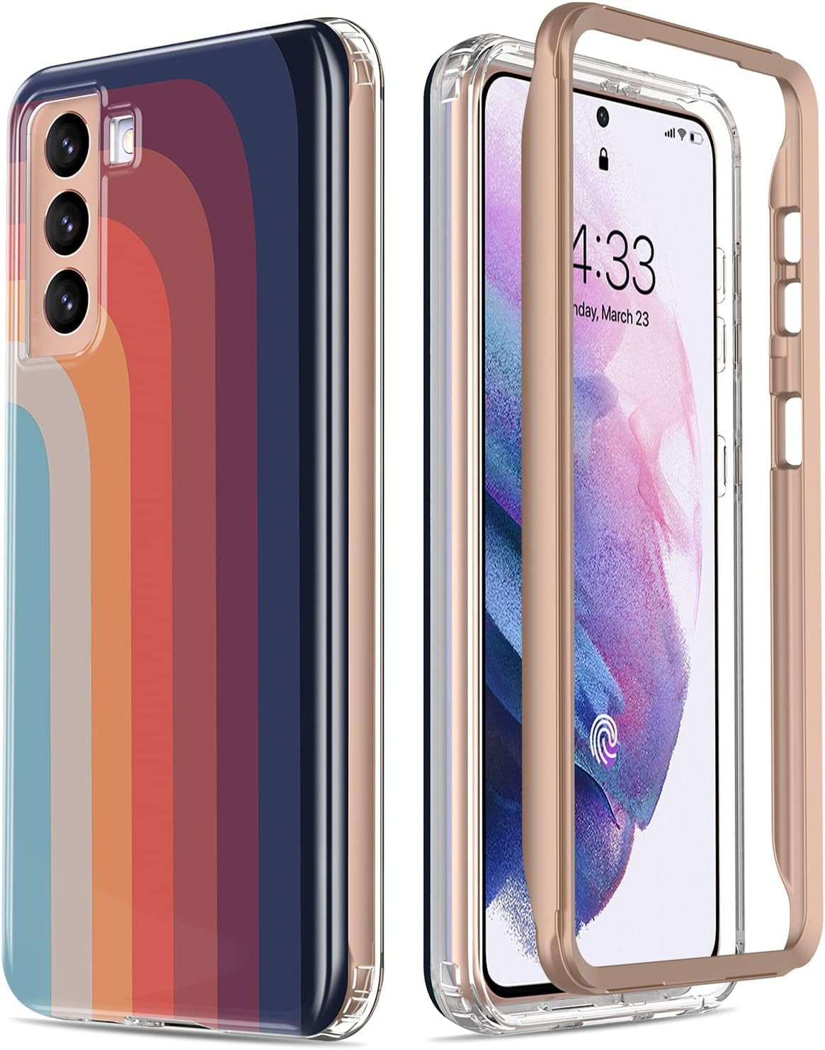 Esdot for Samsung Galaxy S21 plus Case,Military Grade Passing 21Ft Drop Test,Rugged Cover with Fashionable Designs for Women Girls,Protective Phone Case for Galaxy S21 plus 6.7" Colorful Painting  Esdot Beautiful Rainbow  