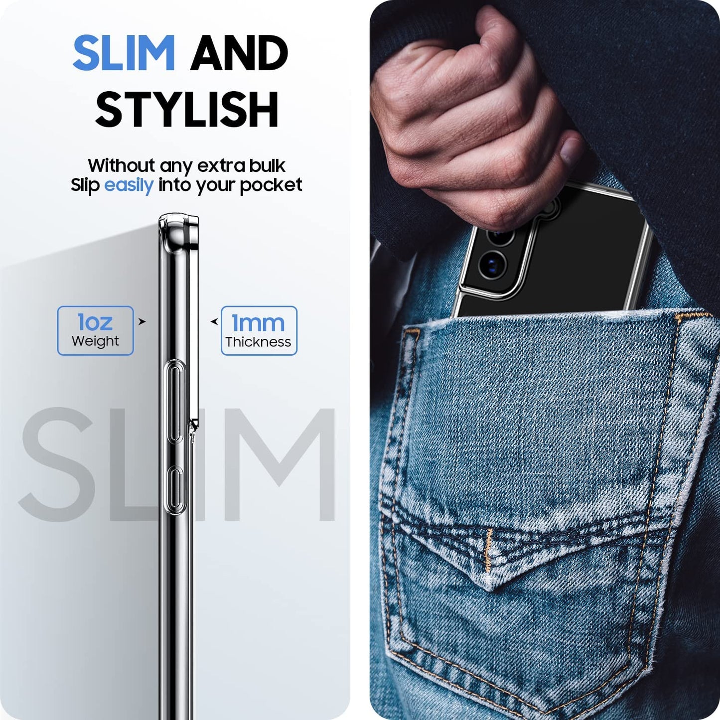 EJGNA for Samsung Galaxy S22 Phone Case, [20X Anti-Yellowing] [Military-Grade Drop Protection] for Galaxy S22 Case 5G 6.1", Hard PC Back+Flexible TPU Frame, Diamond Clear  EJGNA   