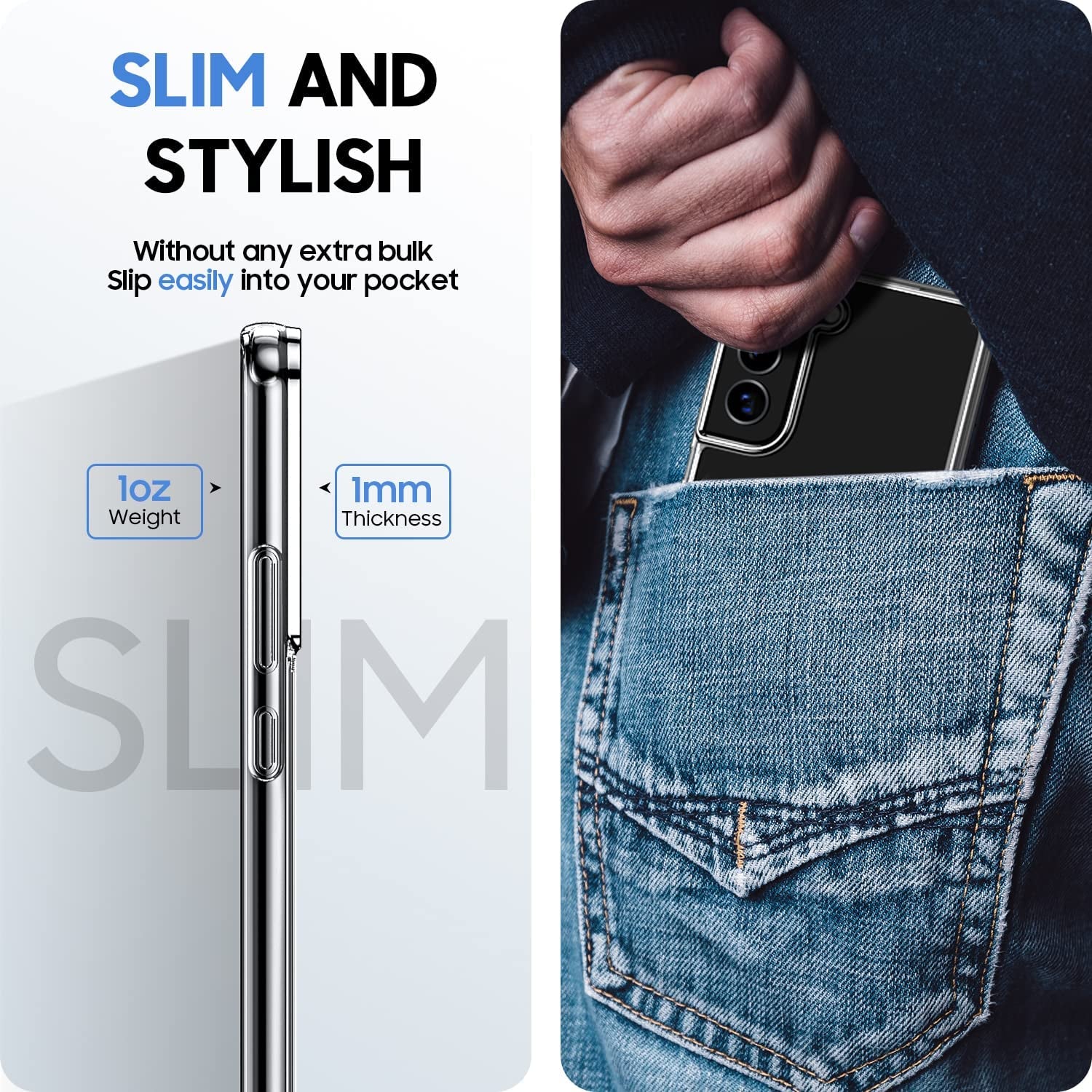 EJGNA for Samsung Galaxy S22 Phone Case, [20X Anti-Yellowing] [Military-Grade Drop Protection] for Galaxy S22 Case 5G 6.1", Hard PC Back+Flexible TPU Frame, Diamond Clear  EJGNA   