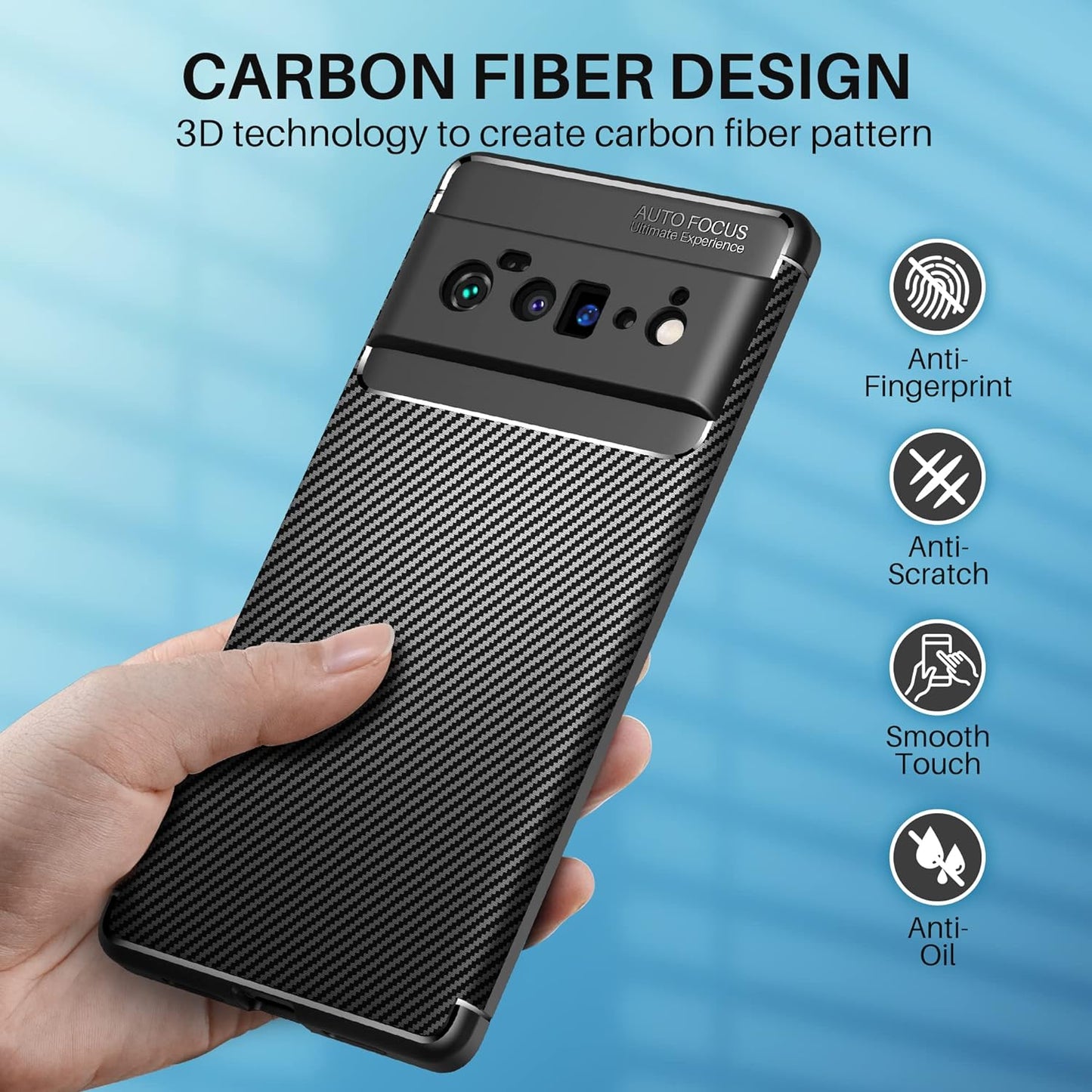 Vakoo Google Pixel 6 Pro Case (6.71-Inch), Soft TPU Series Anti-Fingerprint Anti-Scratch Protective Phone Case for Google Pixel 6 Pro (6.71 Inches, 2021) - Matte Black  Vakoo   